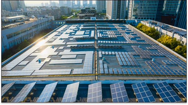 placas solares en tejado de empresa