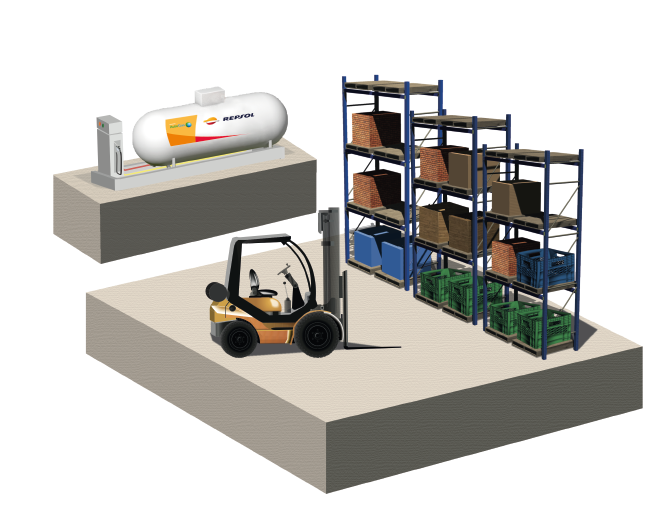 autogas carretilla deposito