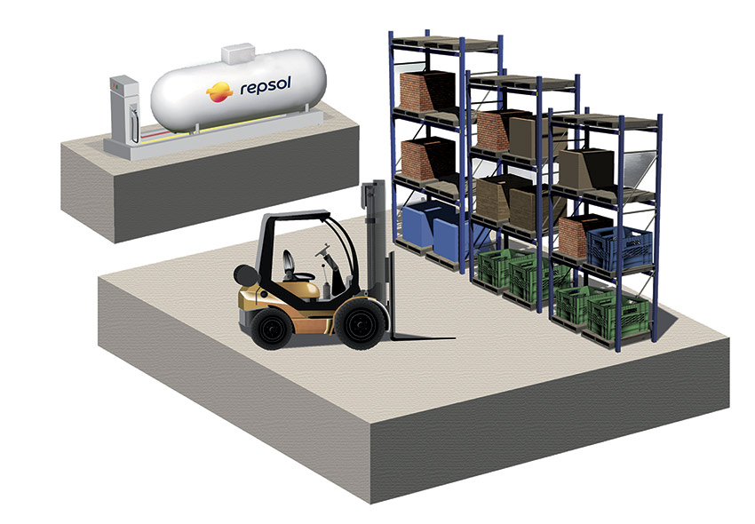 Depóstio de gas porpano para carretillas