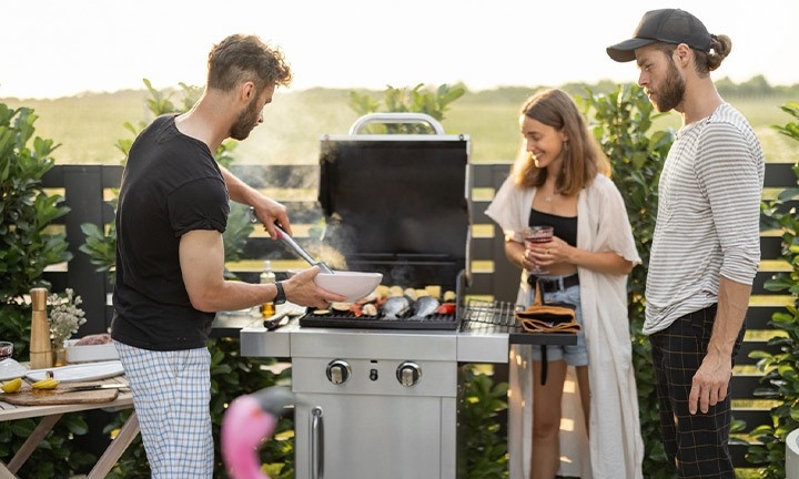 Consumo de una barbacoa de gas durante su uso