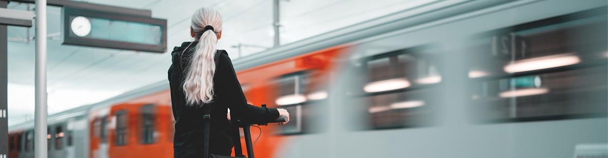 Patinete eléctrico en el transporte público