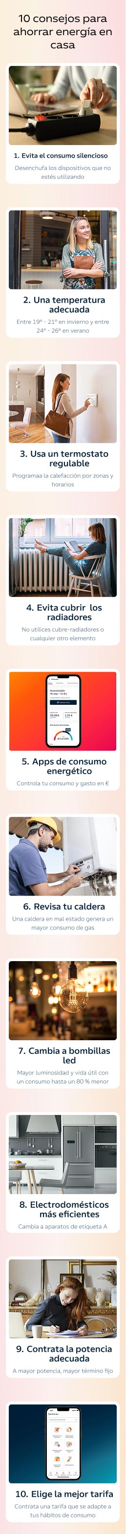 Infografía 10 consejos para ahorrar energía