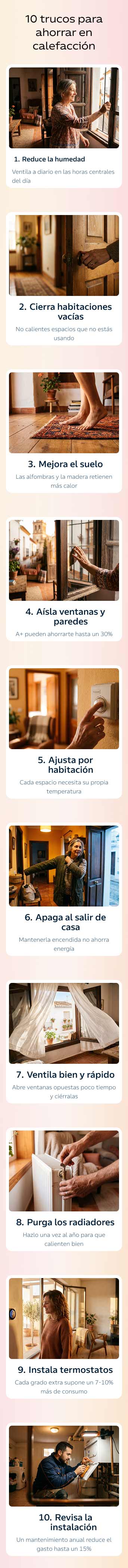 Infografía: Consejos para ahorrar en calefacción