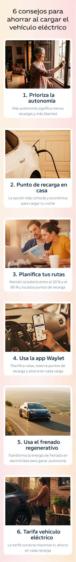 6 consejos para ahorrar al cargar un vehículo eléctrico: infografía