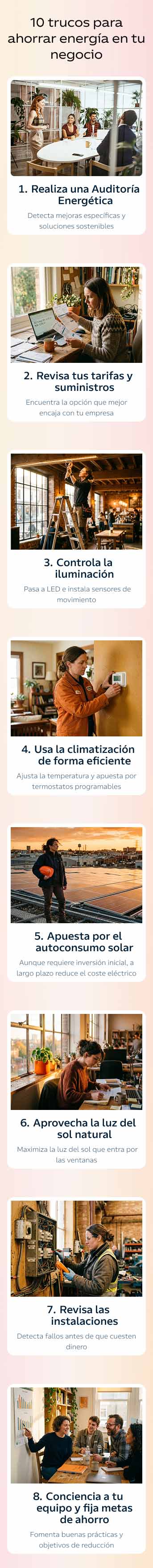 Infografía: 8 trucos para ahorrar energía en un negocio