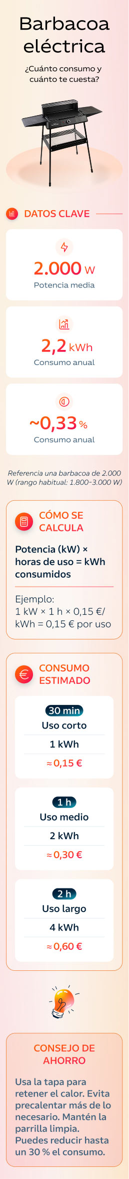 Infografía consumo barbacoa eléctrica