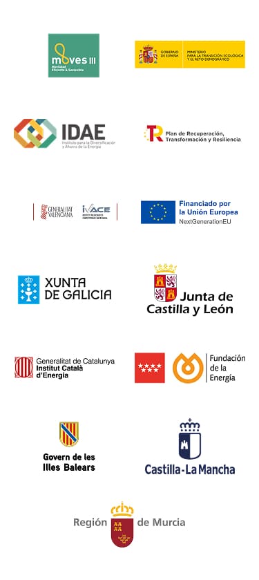 Acuerdos terceros: moves III, IDAE, FEDER, Xunta de Galicia, Generalitat Valenciana, Región de Murcia y Junta Castilla y León