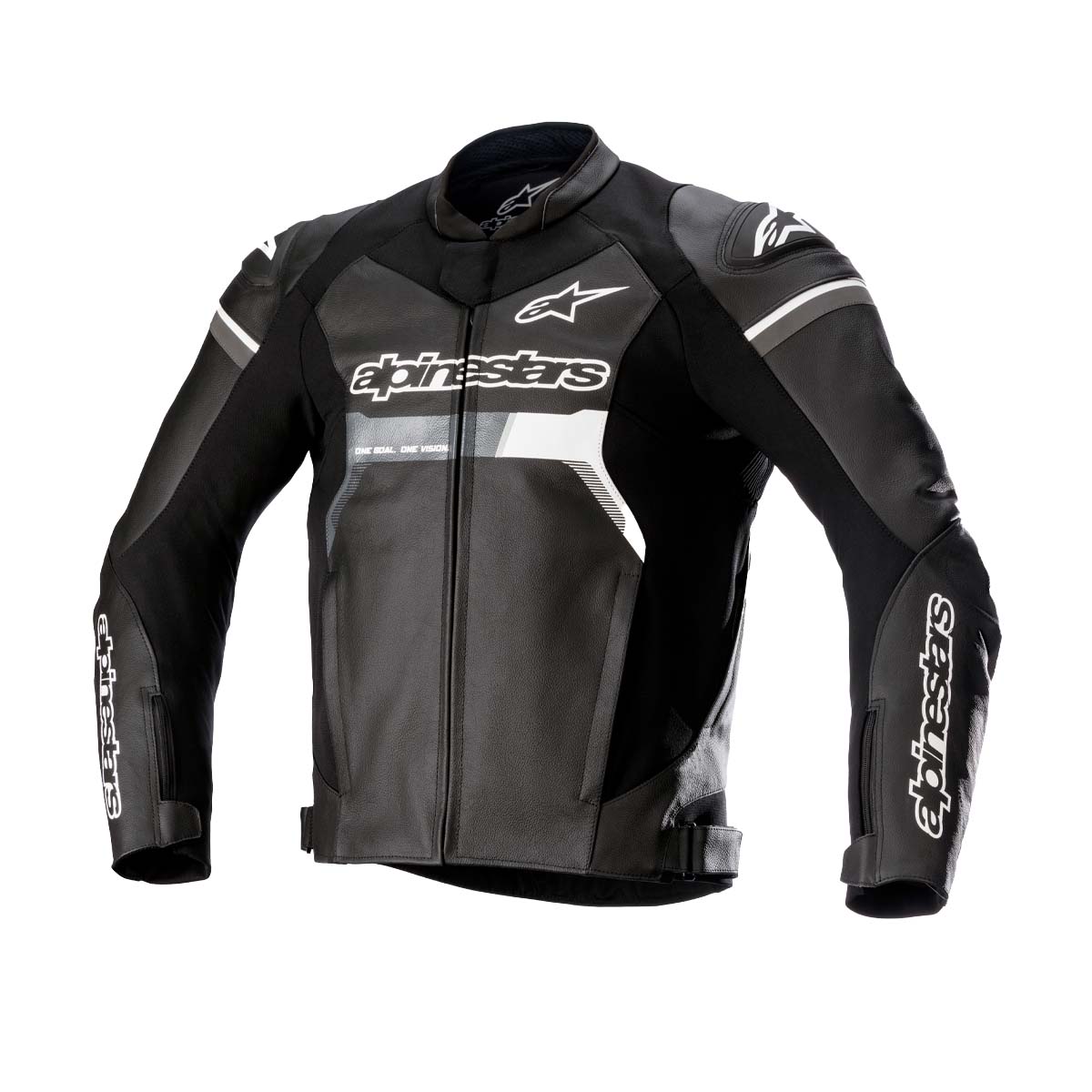 Alpinestars Chaqueta para moto GP Force Leather Negra y blanca