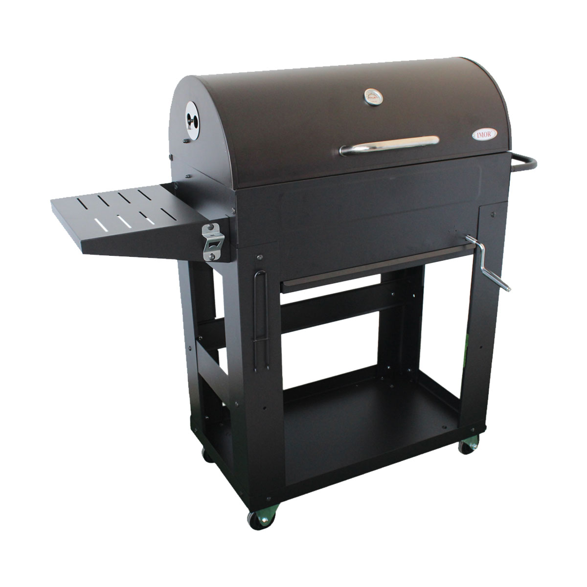 Barbacoa con tapa Ronda V20 negro 125x60x107 cm
