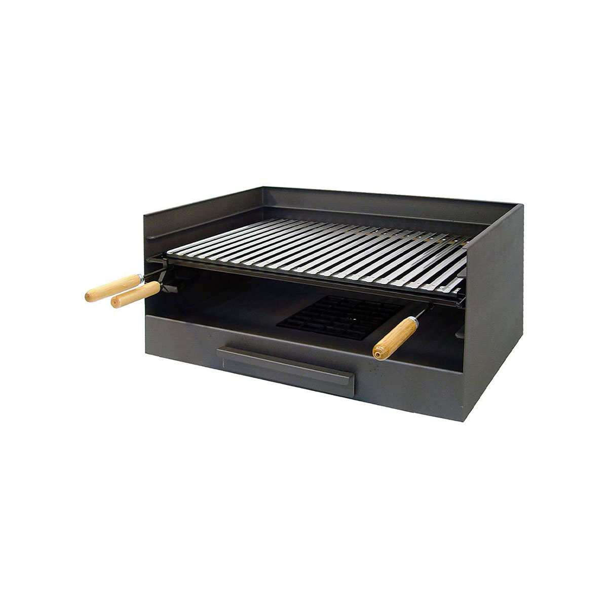 Cajón Barbacoa Con Ladrillo Refractario y Parrilla Esmaltada 120X45X32 cm  Imex El Zorro