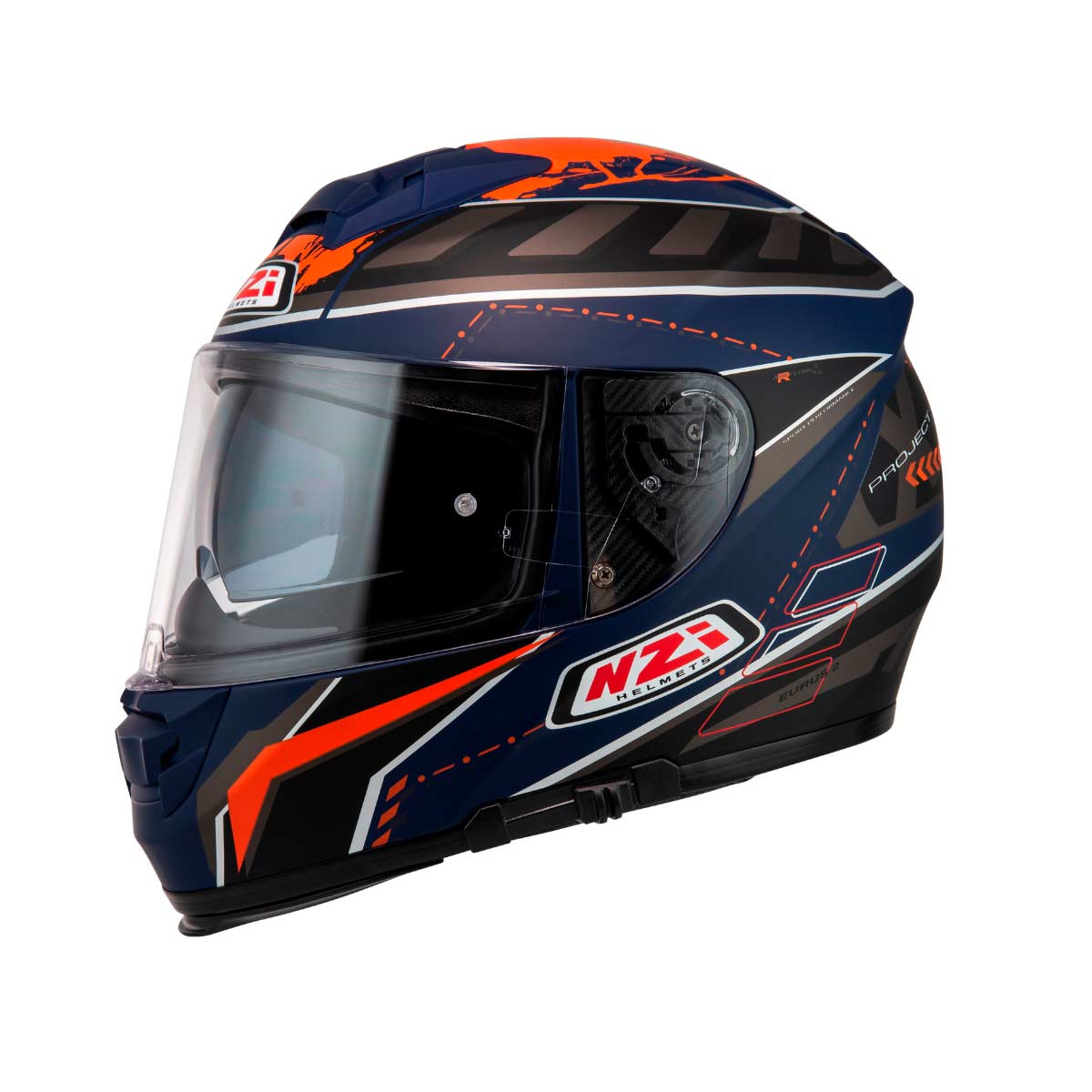 Casco para moto NZI Eurus 2 Azul Antracita Naranja