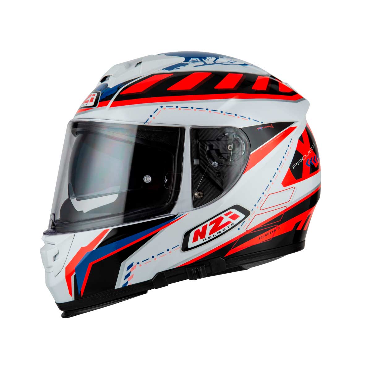 Casco para moto NZI Eurus 2 Duo Blanco Rojo Azul