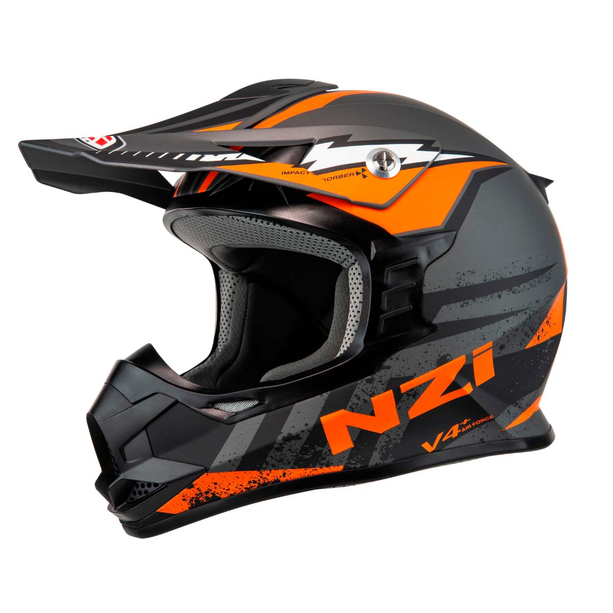 Casco para moto NZI Knobby Antracita Naranja