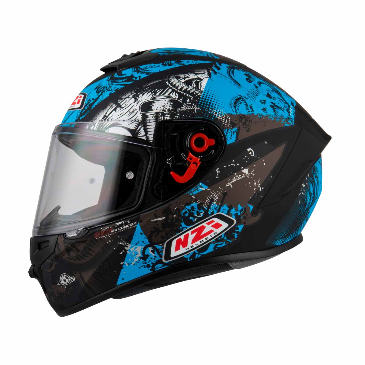 Casco para moto NZI Trendy Jungle Negro Azul