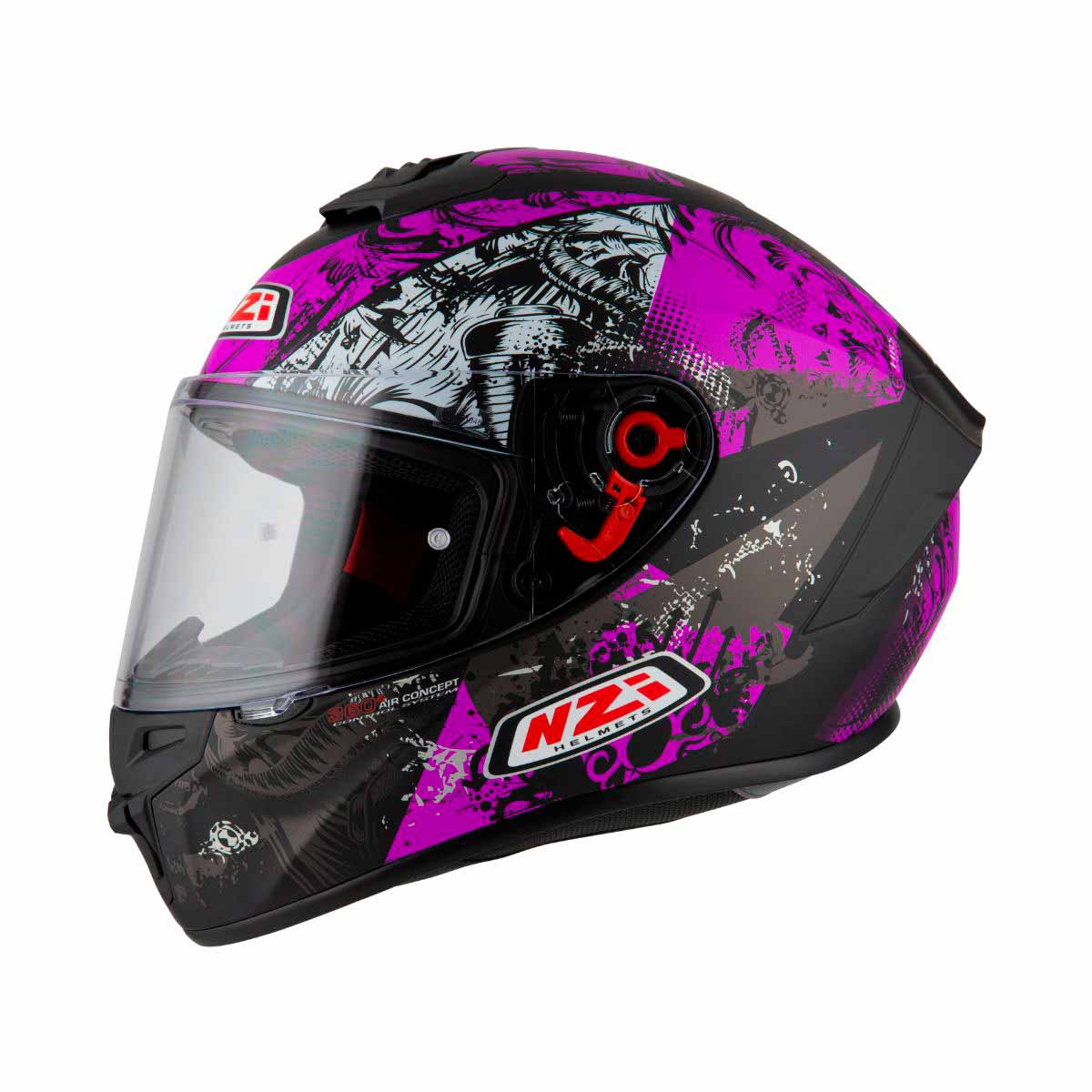 Casco para moto NZI Trendy Jungle Negro Rosa