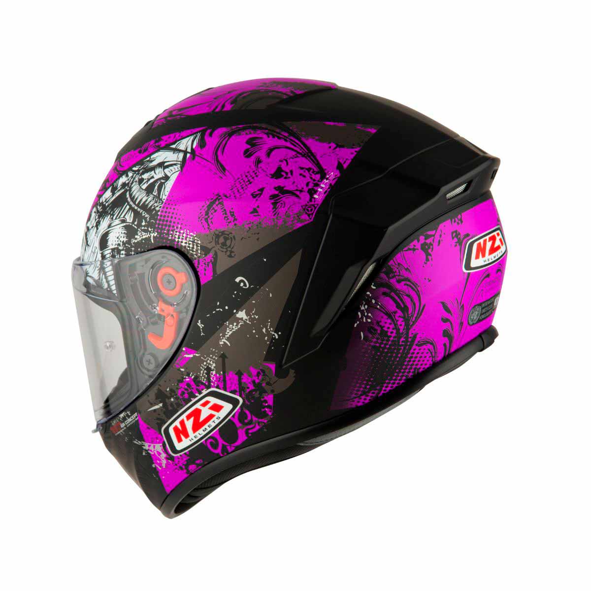 Casco moto integral Nzi Trendy Metal black & purple