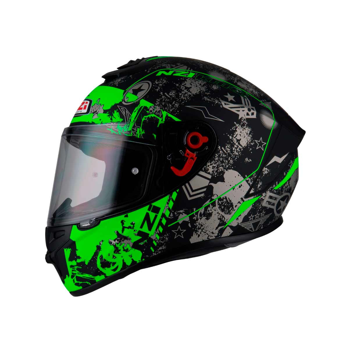 Casco para moto NZI Trendy Karz Negro Verde