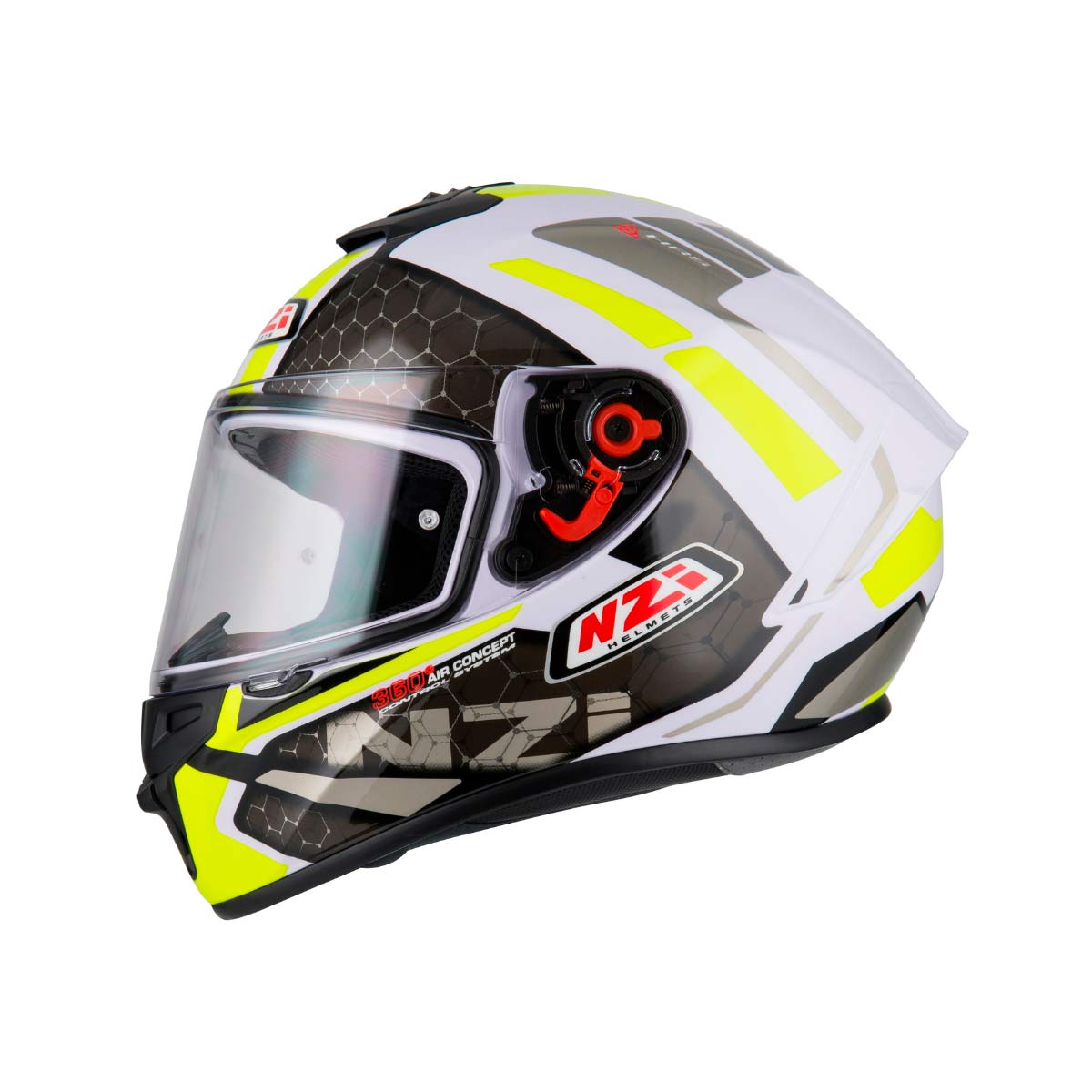 Casco para moto NZI Trendy Overtaking Blanco Amarillo