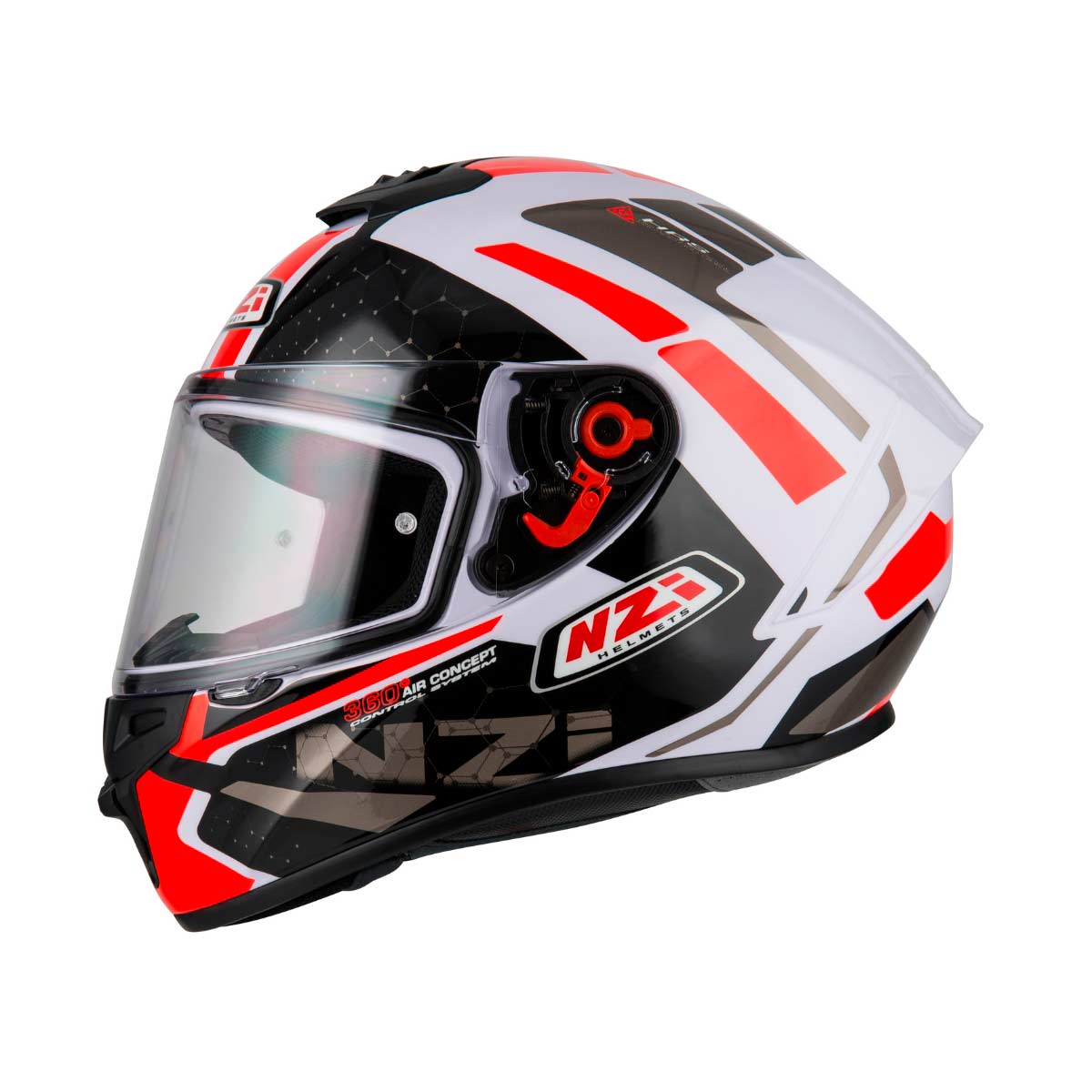 Casco para moto NZI Trendy Overtaking Blanco Rojo