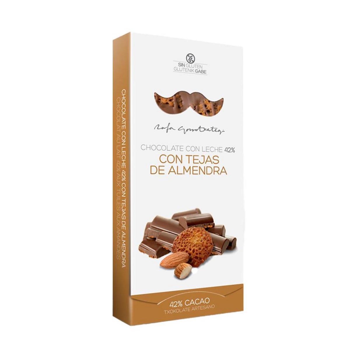 Chocolate 42% con tejas de almendras