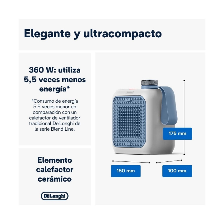 De’Longhi Capsule Desk HFX10B03.LB calefactor cerámico-1