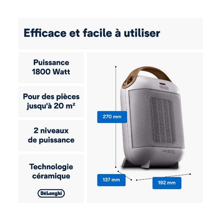 De’Longhi Capsule HFX30C18.IW calefactor cerámico-1