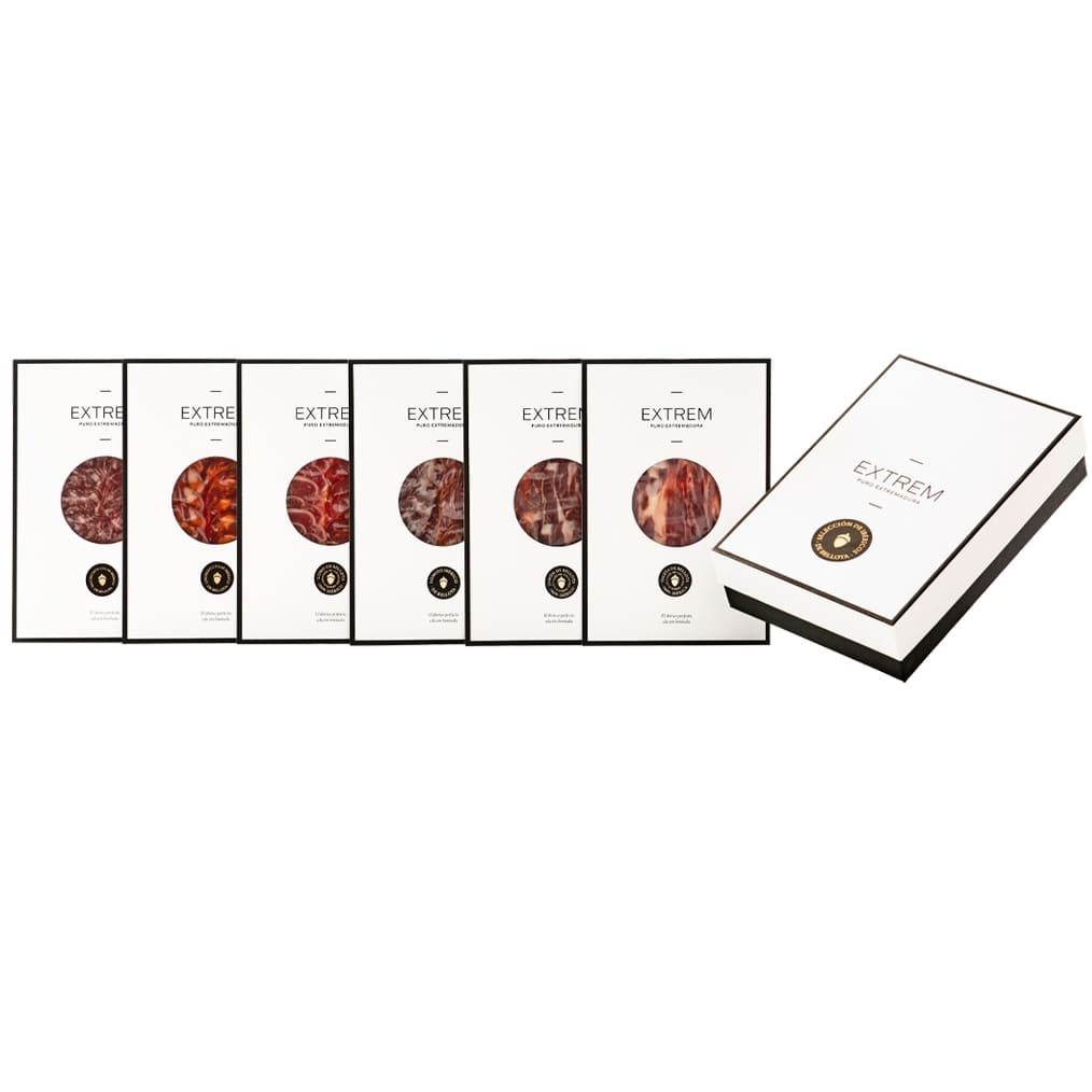 Estuche con 6 sobres 100% Ibéricos Extrem