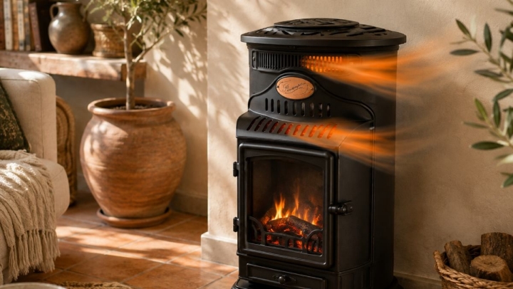 Estufa híbrida Fireside Provence gas y eléctrica -2
