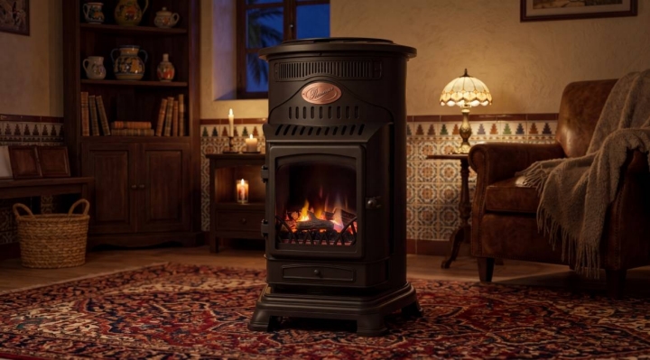 Estufa híbrida Fireside Provence gas y eléctrica -9
