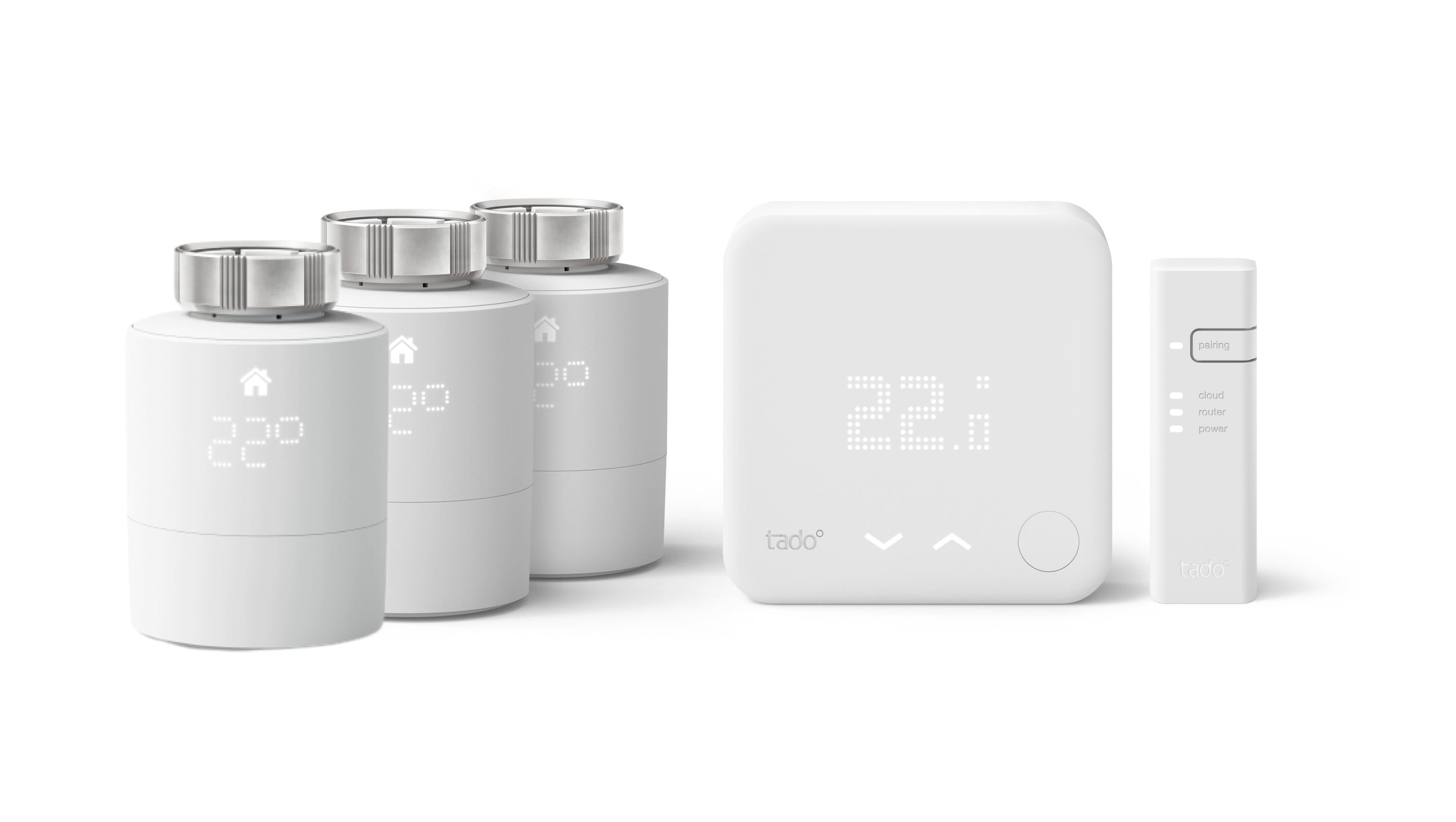 Kit termostato inteligente inalámbrico V3+ Tado° y 3 cabezales