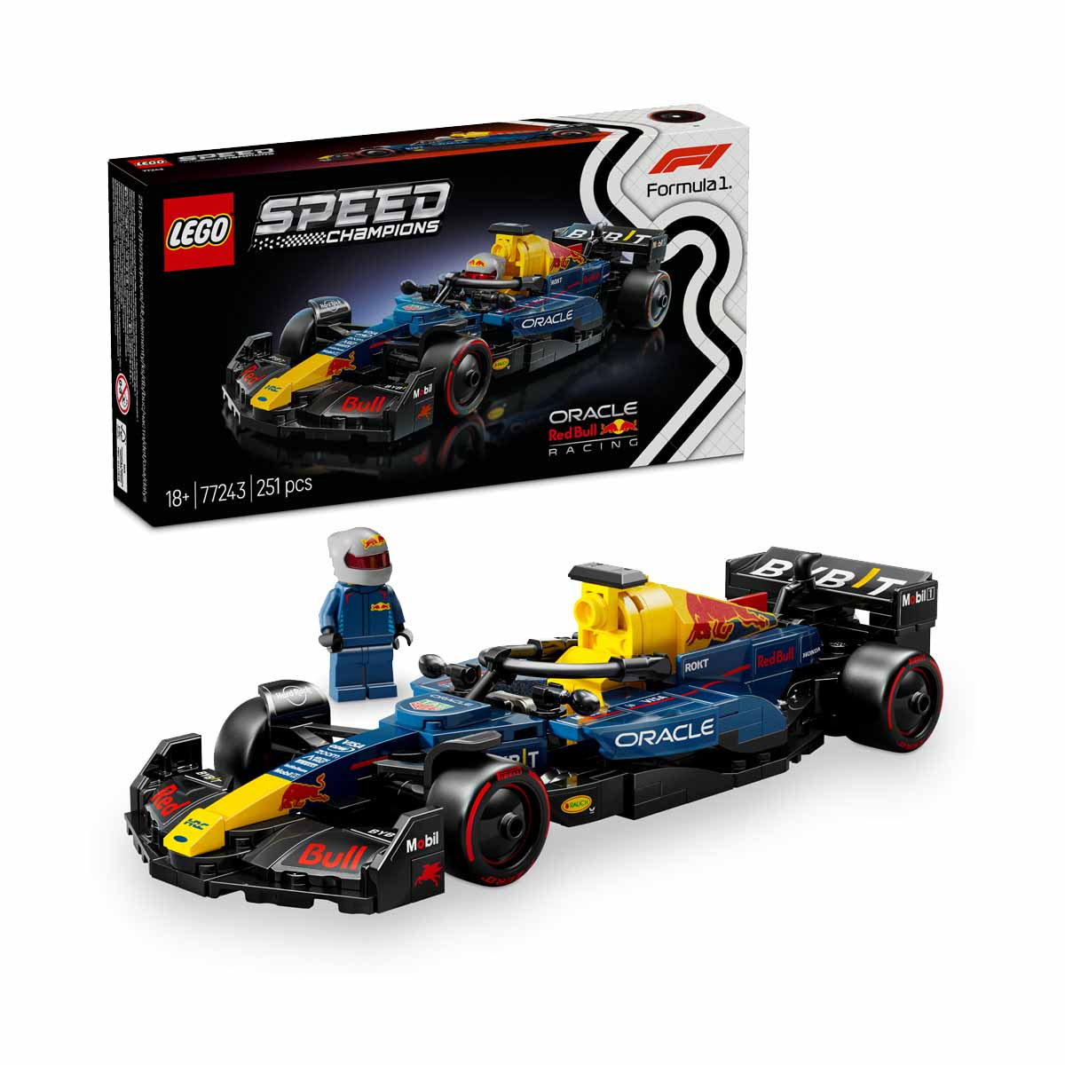 LEGO Speed Champions Coche de Carreras Oracle Red Bull Racing RB20 F1 Maquetas para Construir para Adultos con 1 Minifigura de Piloto de Fórmula 1, Regalo para Hombres y Mujeres Coleccionistas 77243