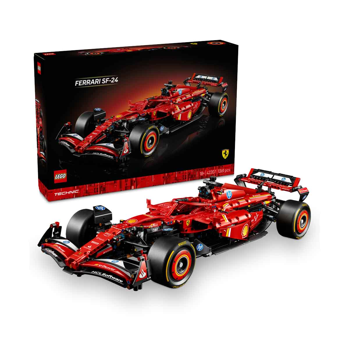 LEGO Technic Coche Ferrari SF-24 F1 Maquetas para Construir para Adultos, Vehículo de Carreras Rojo para Coleccionar, Regalo para Hombres y Mujeres, Padres o Pareja Aficionados a la Fórmula 1 42207