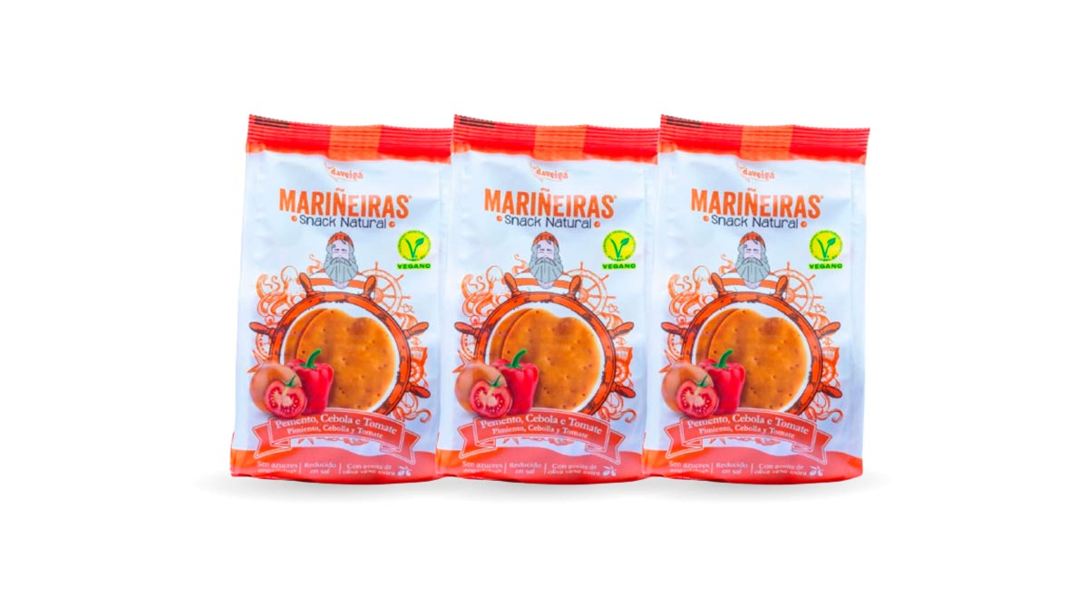 Mariñeiras Daveiga con cebolla, pimiento y tomate (pack de 3)