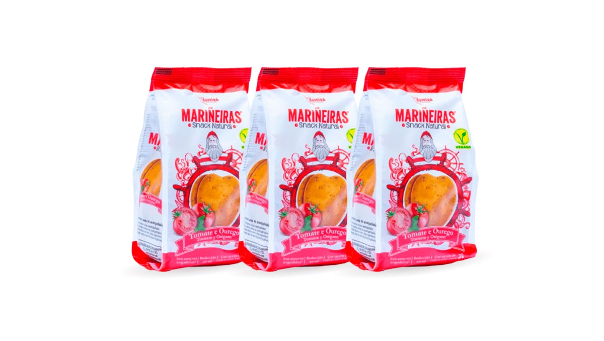 Mariñeiras Daveiga con orégano y tomate (pack de 3)