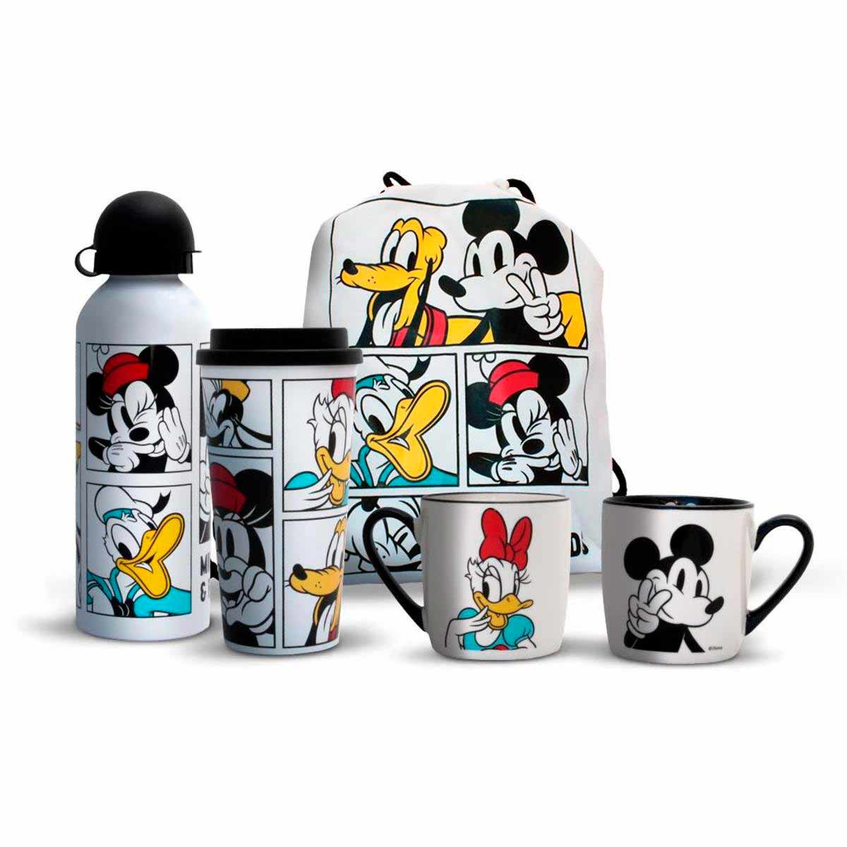 Pack de 2 tazas, botella, termo y bolsa Disney