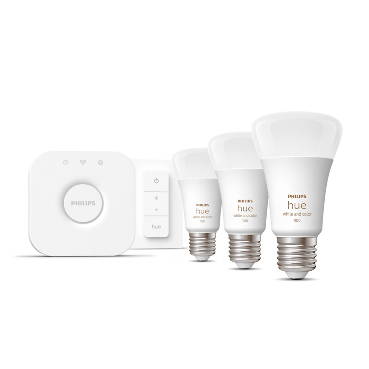 Philips HUE Kit 3 bombillas led E27 de colores + regulador de intensidad