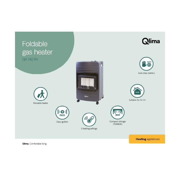 Qlima GH 142 RV Estufa de gas plegable-4