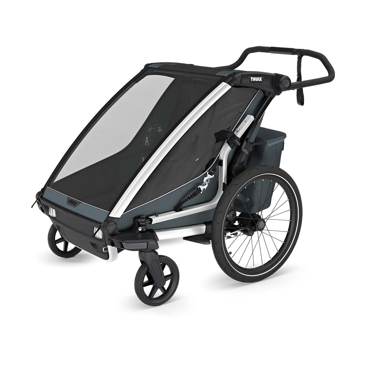 Remolque para bicicleta Thule Chariot Cross 2 Dark Slate doble