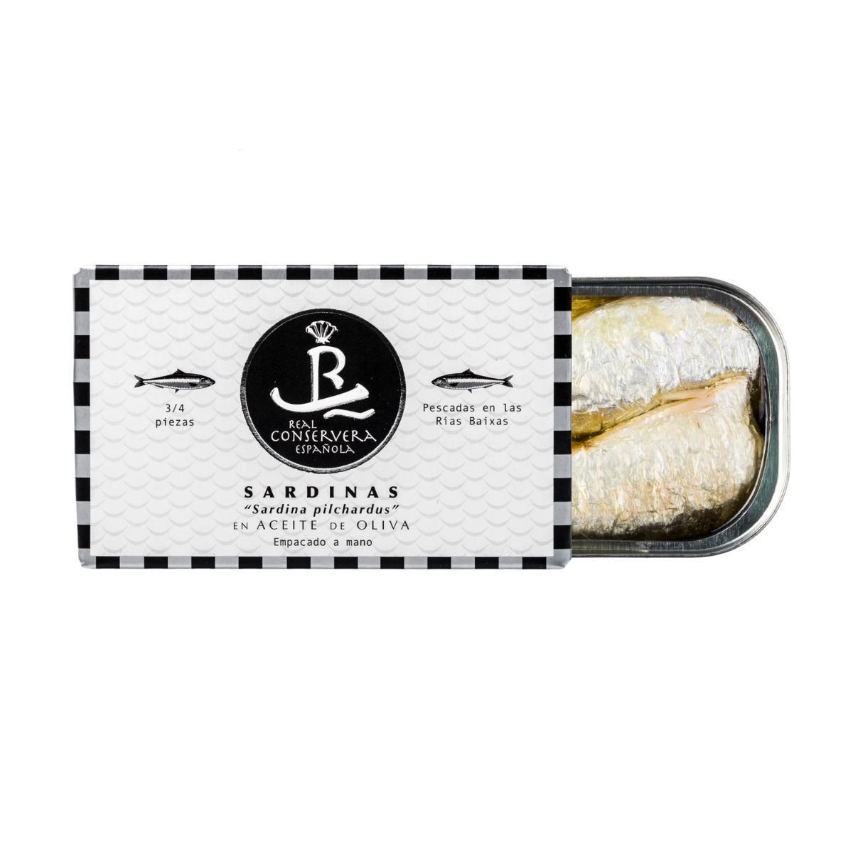 Sardinas en aceite de oliva 3-5 piezas Real Conservera Española