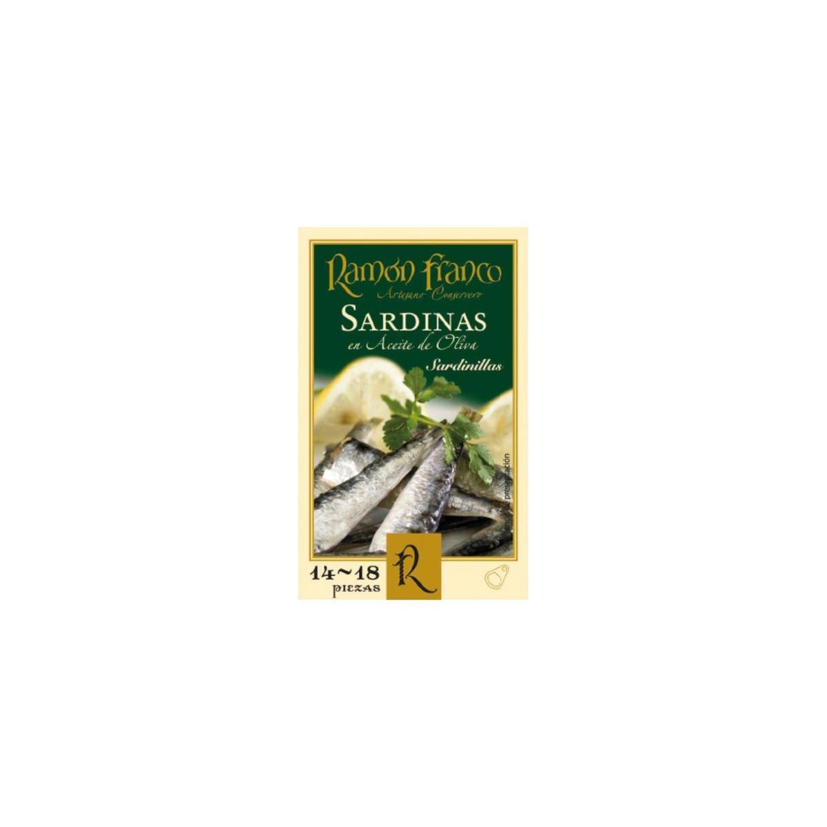 Sardinillas en aceite de oliva 14-18 piezas Ramón Franco